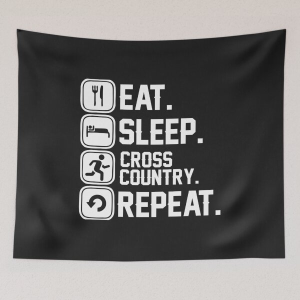 Item preview, Eat sleep cross country repeat track running funny gift designed and sold by hadleydesigns.