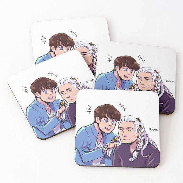 Item preview, Jaskier braids flowers into geralt's hair designed and sold by Elalalune.