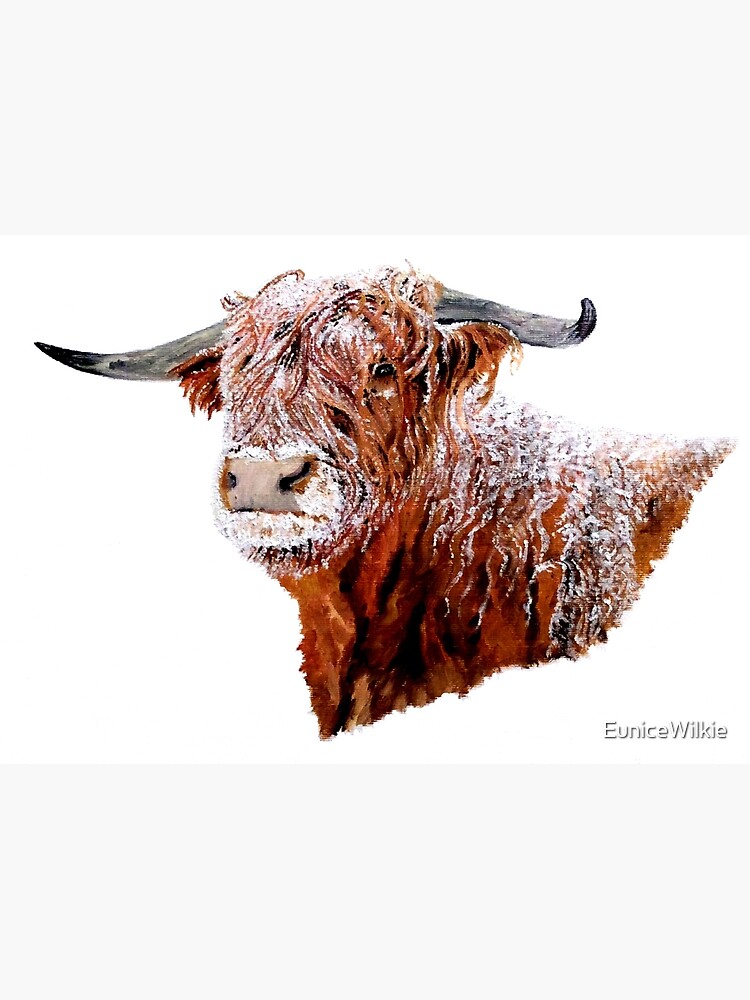 Thumbnail 2 of 2, Greeting Card, Snowy Highland Cow designed and sold by EuniceWilkie.