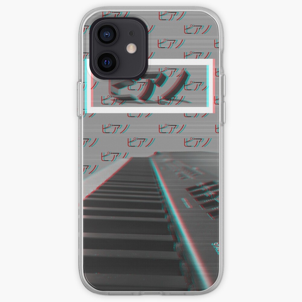 Black White Piano Wave Glitched Aesthetic Vaporwave Piano Iphone Case Cover By Coldboii Redbubble