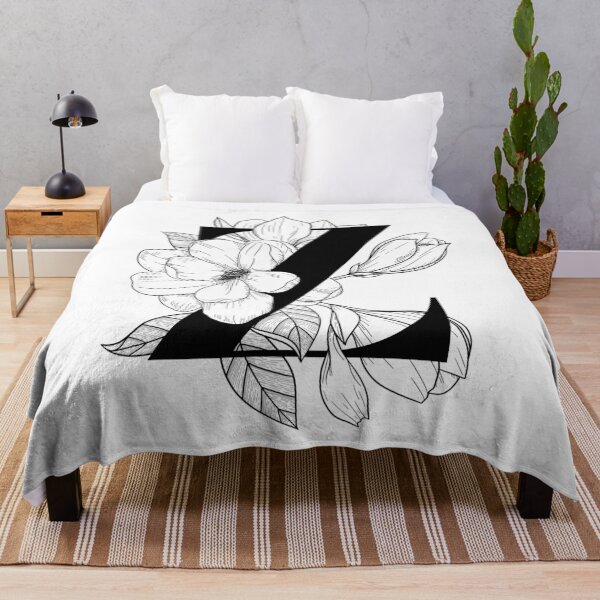 Item preview, Monogram Z with Magnolia Line Art designed and sold by GraphicsbyNel.