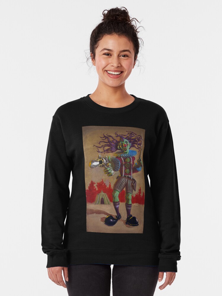 Alternate view of Rodney the Gunslinging Hermit Clown Pullover Sweatshirt