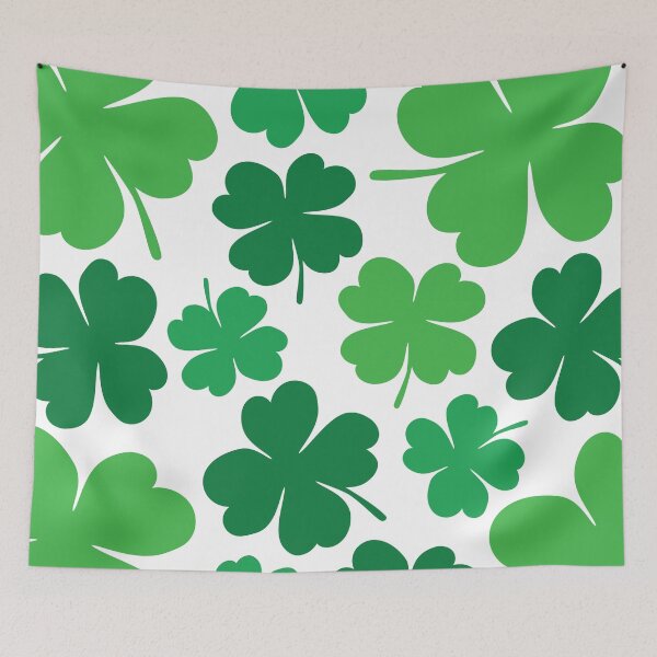 Item preview, Lucky 4 Leaf Clover Pattern (green/white) designed and sold by Design Minds Boutique.