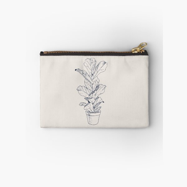 Item preview, Baby lyrata in navy blue .Fiddle leaf fig. Navy ink sketch. Hand drawn illustration. designed and sold by Antonina Sotnikova.