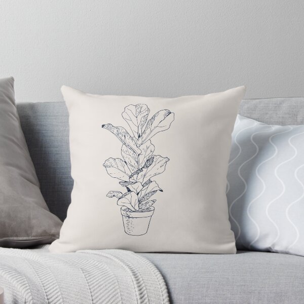 Item preview, Baby lyrata in navy blue .Fiddle leaf fig. Navy ink sketch. Hand drawn illustration. designed and sold by Antonina Sotnikova.
