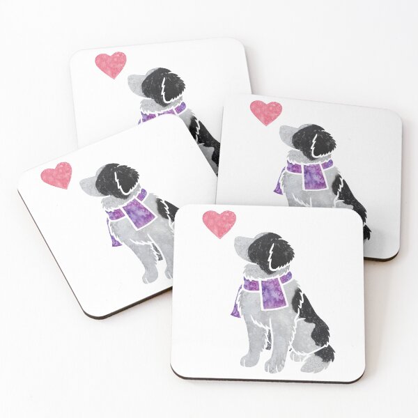 Item preview, Watercolour Landseer (Newfoundland) dog designed and sold by animalartbyjess.