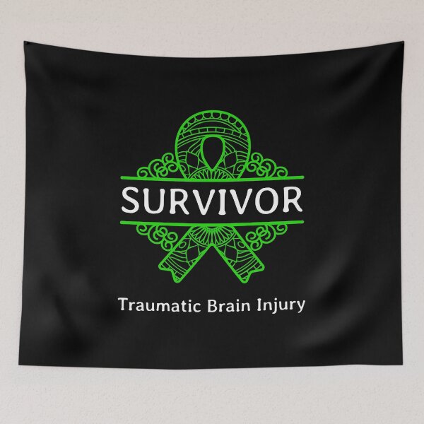 Item preview, Brain Injury Green Ribbon Survivor Traumatic Quote Awareness design designed and sold by CreatedByHeidi.