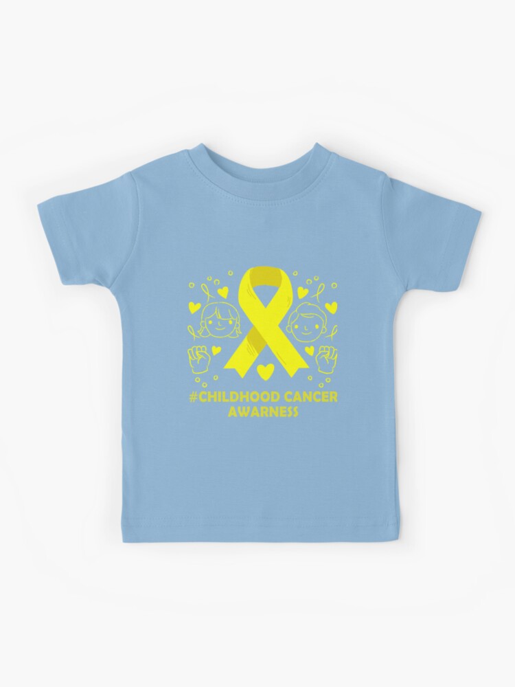 Childhood Cancer Yellow Ribbon T-Shirt - Our Happily Ever Avery