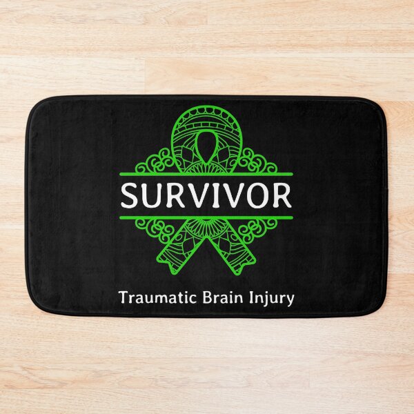 Item preview, Brain Injury Green Ribbon Survivor Traumatic Quote Awareness design designed and sold by CreatedByHeidi.