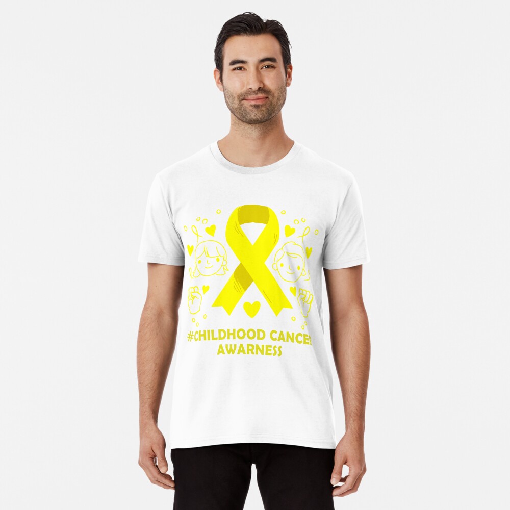 Childhood Cancer Yellow Ribbon T-Shirt - Our Happily Ever Avery