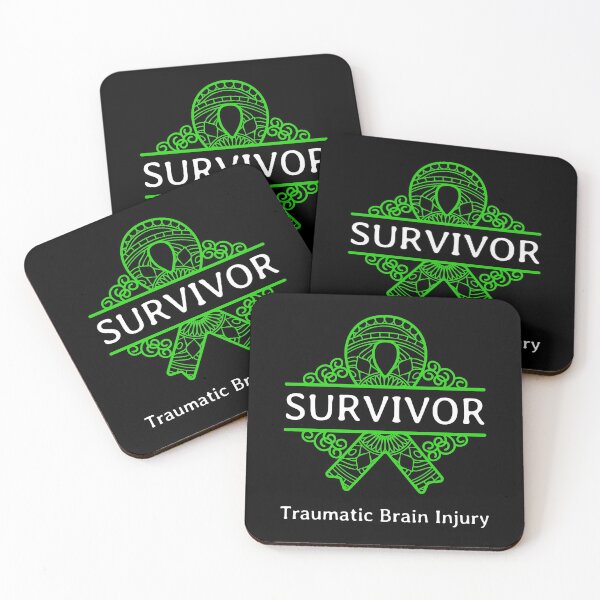 Item preview, Brain Injury Green Ribbon Survivor Traumatic Quote Awareness design designed and sold by CreatedByHeidi.