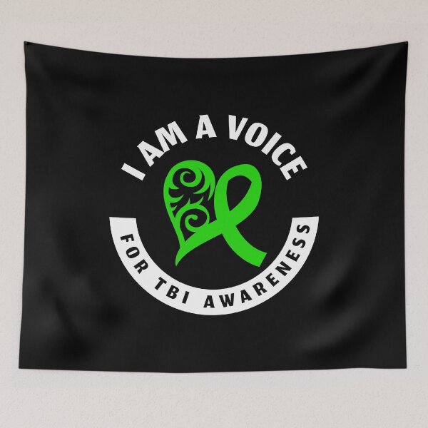 Item preview, Traumatic Brain Injury Green Ribbon Heart Voice Support TBI design designed and sold by CreatedByHeidi.