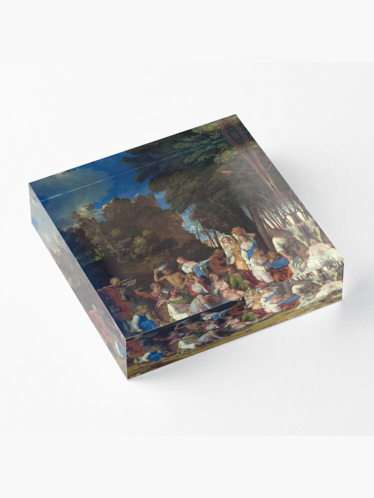 Alternate view of The Feast of the Gods Painting by Giovanni Bellini and Titian Acrylic Block