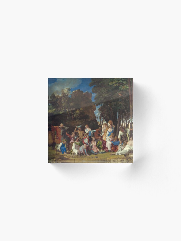Alternate view of The Feast of the Gods Painting by Giovanni Bellini and Titian Acrylic Block