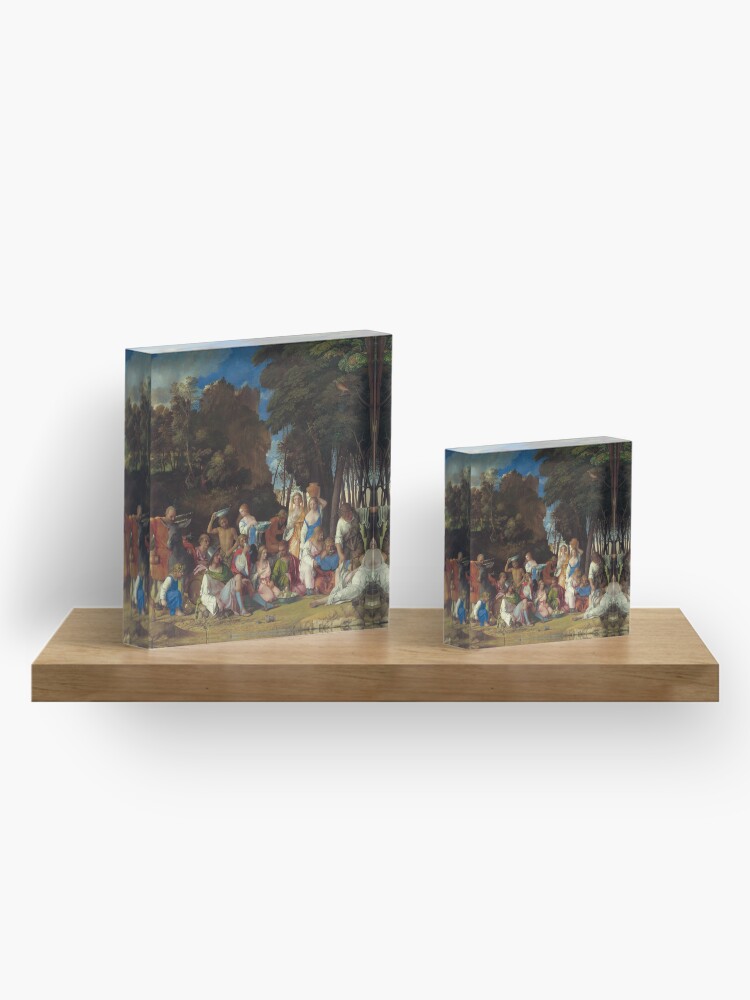 Alternate view of The Feast of the Gods Painting by Giovanni Bellini and Titian Acrylic Block