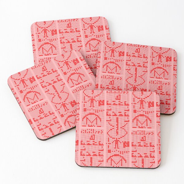 Item preview, Arecibo Message over Aesthetic Pink Background designed and sold by Plastic Memory Archive.