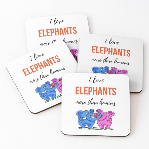 Item preview, I Love Elephants More Than Humans designed and sold by PinkPandaPress.