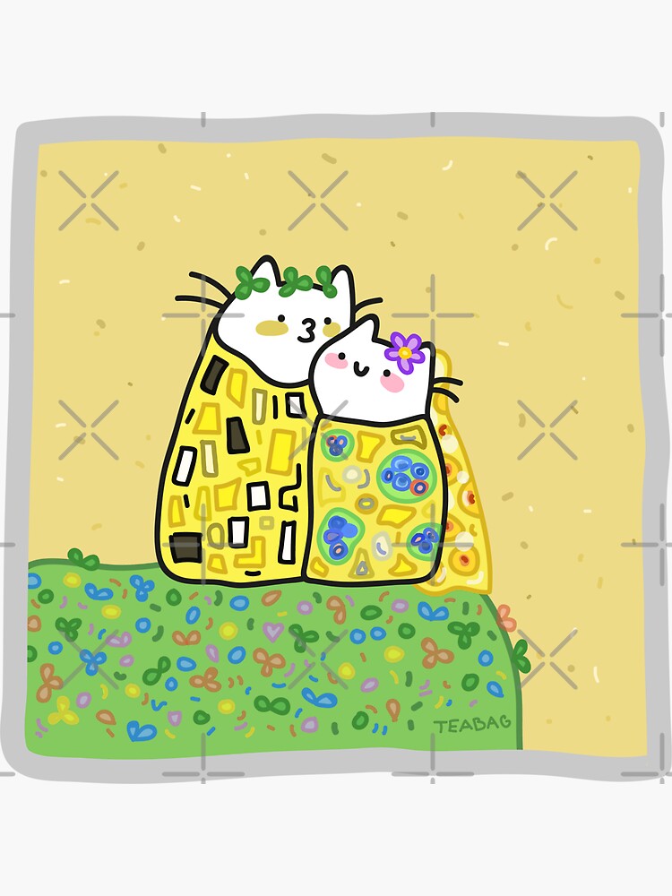 Thumbnail 3 of 3, Sticker, the kiss designed and sold by TeaBag114.