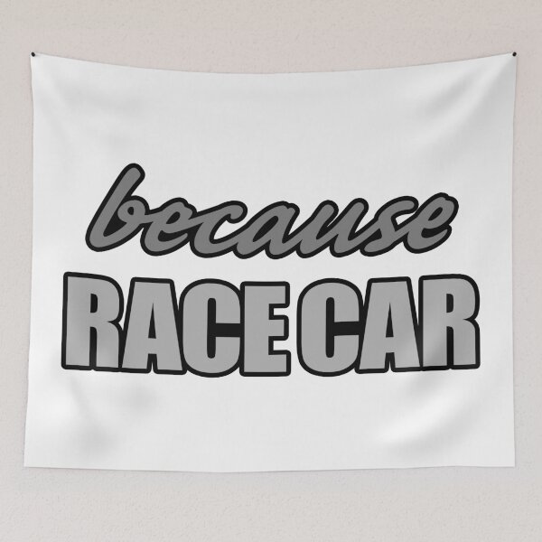 Item preview, Because Race Car meme slogan (grey text) designed and sold by HF-AutoDesign.