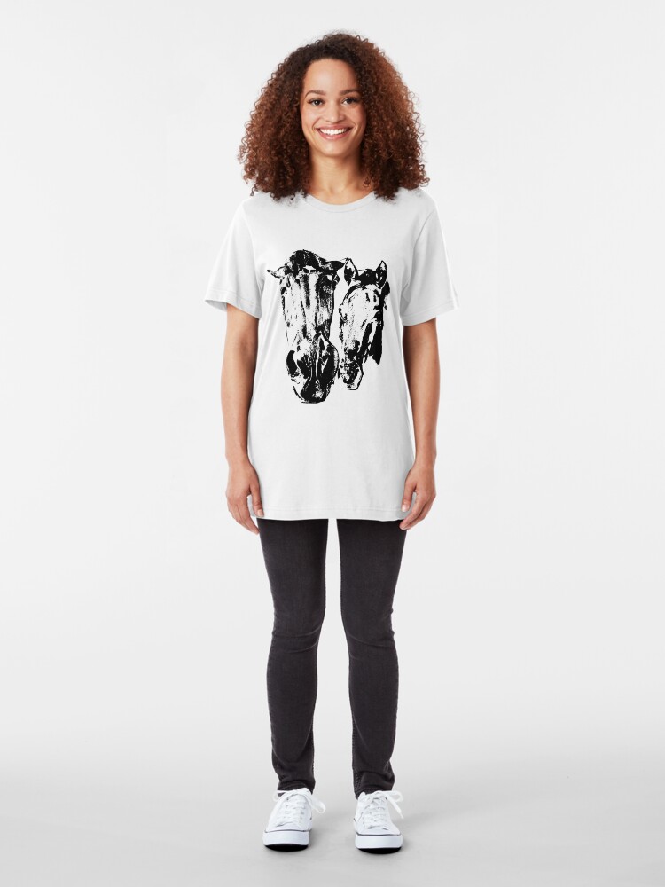 Alternate view of Two horses Slim Fit T-Shirt