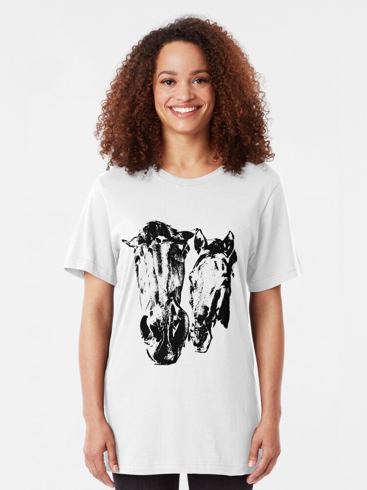 Alternate view of Two horses Slim Fit T-Shirt