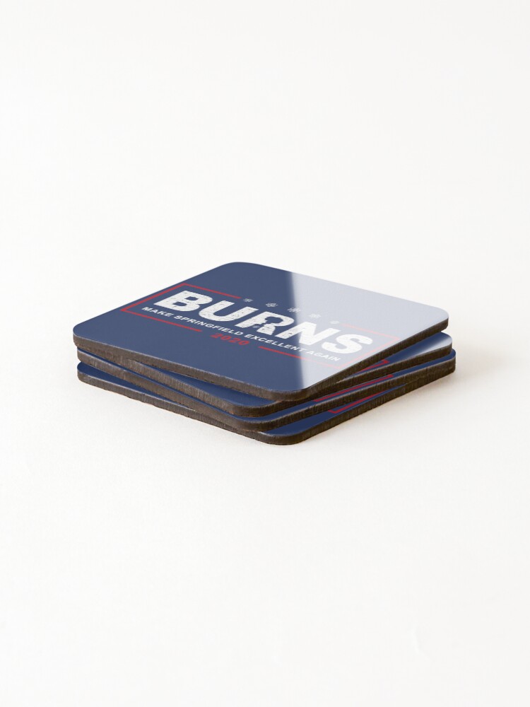 Thumbnail 4 of 5, Coasters (Set of 4), Burns 2020 - Make Springfield Excellent Again [Roufxis-Rb] designed and sold by RoufXis.