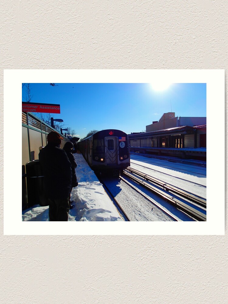 Commuters Waiting For Q Train At Avenue J Brooklyn New York City Art Print By Jerrysfocus Redbubble