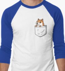 Doge Pocket (Pocket Doge T-Shirt) Men's Baseball ¾ T-Shirt
