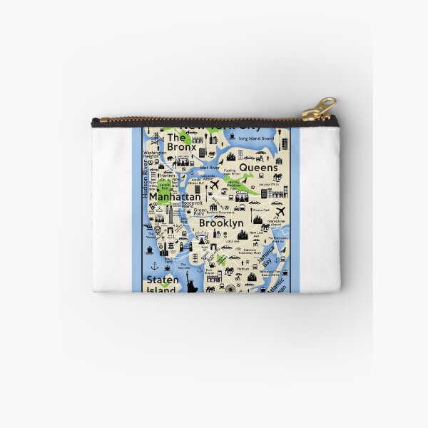 Item preview, New York, City Map, Brooklyn, Queens, Manhattan, Staten Island, Bronx, sites, City designed and sold by Pascally.