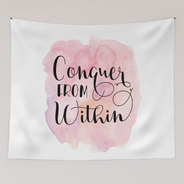 Item preview, Conquer From Within Watercolor Quote designed and sold by Andy Mako.