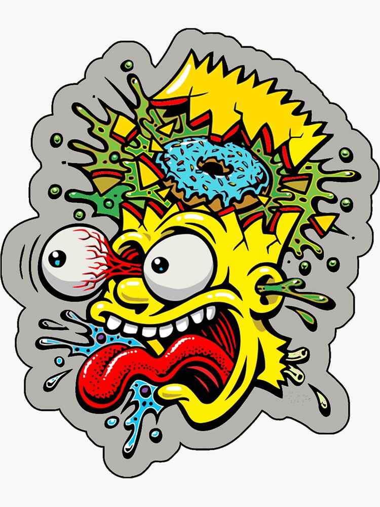 Funny Cartoon Character Bart Simson Sticker for Sale by