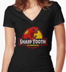Sharp Tooth T-Shirt (Jurassic Park) Women's Fitted V-Neck T-Shirt