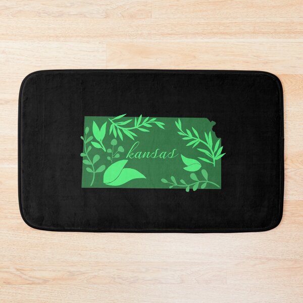 Item preview, Green Leaves Forest Garden State of Kansas black background designed and sold by Ella's  Doodles And Designs.