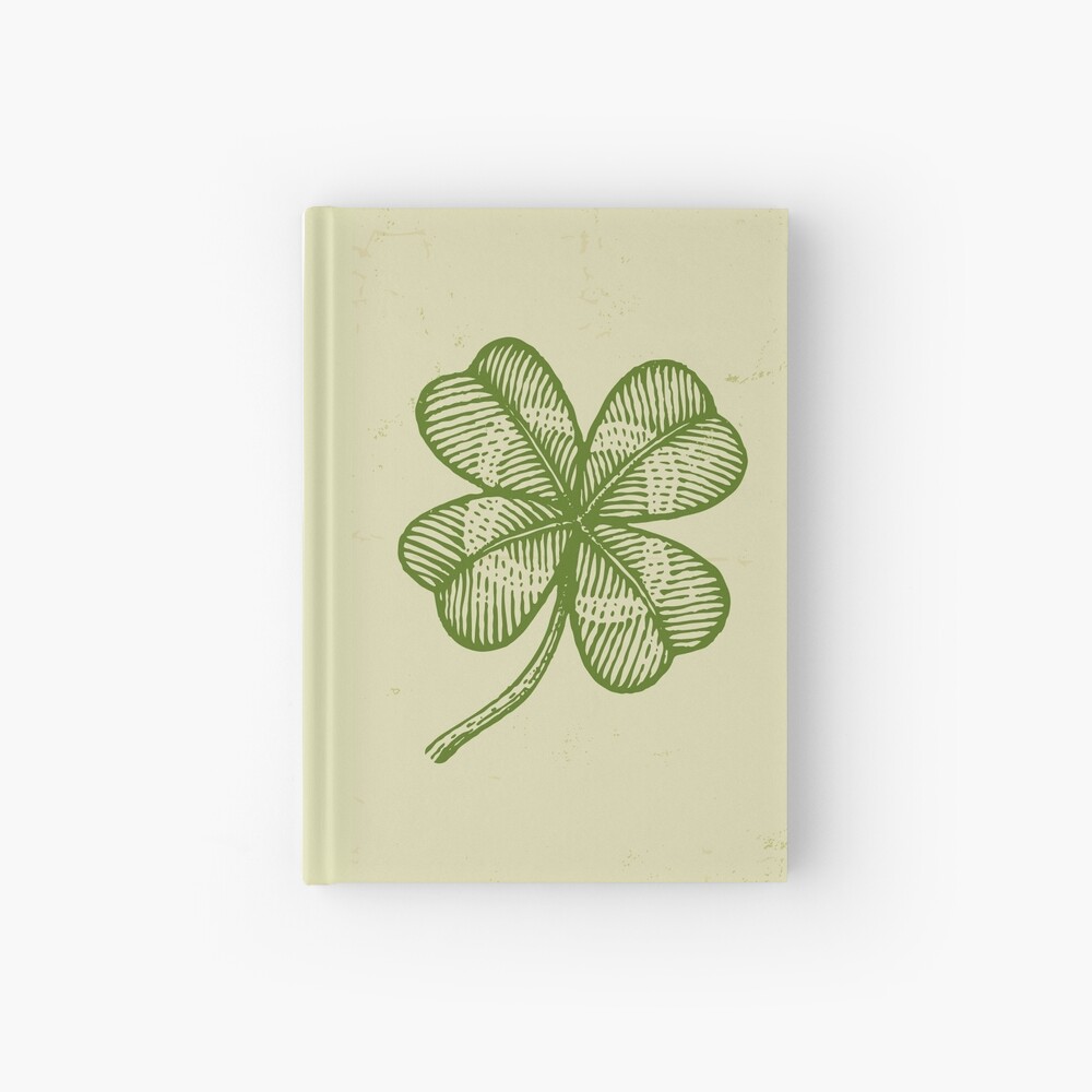 Vintage lucky clover Hardcover Journal