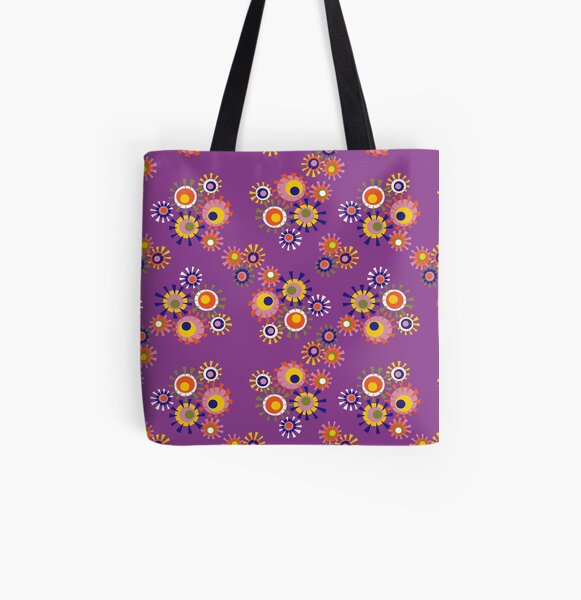 Circle a go go - purple All Over Print Tote Bag
