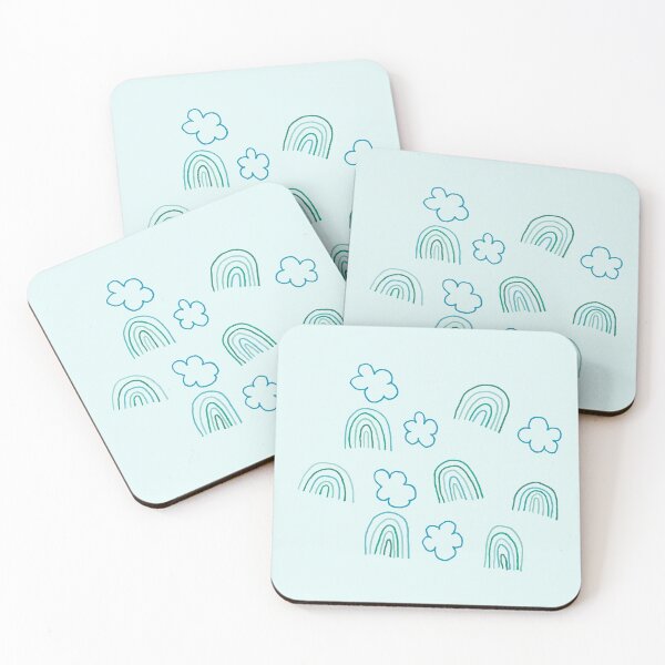 Item preview, Happy Green rainbows and blue clouds designed and sold by Durhamdoodles.