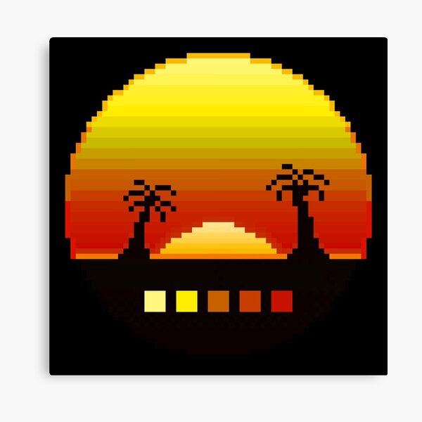 Pixel Art 64bit Synth Retrowave Grid Mountain Sunset iPad Case