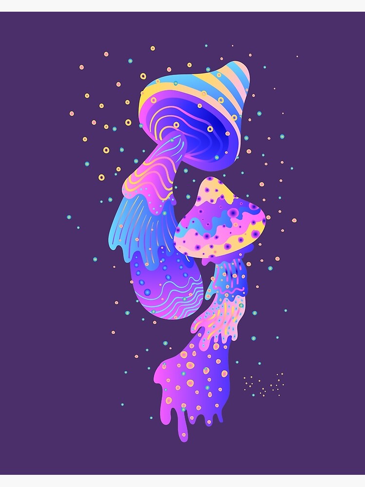 Retro Psychedelic Mushroom Art Design Art Board Print By Creativeflare Redbubble