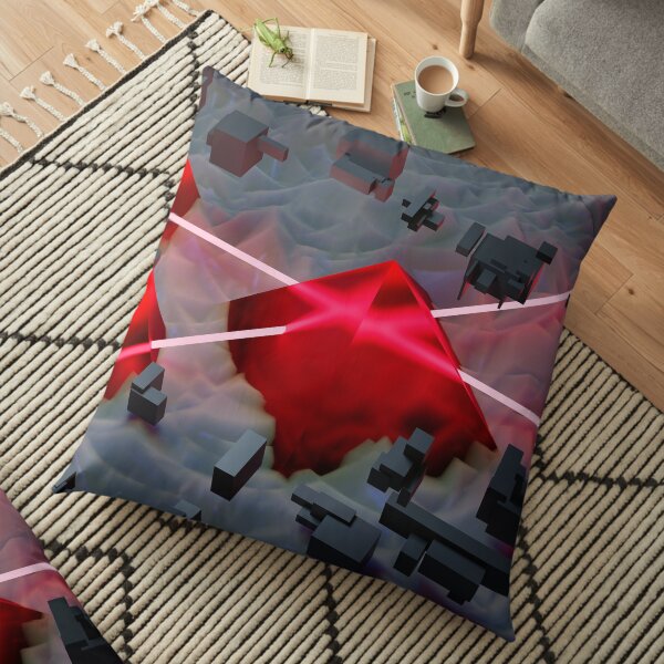 Red Crystal Pyramid Floor Pillow
