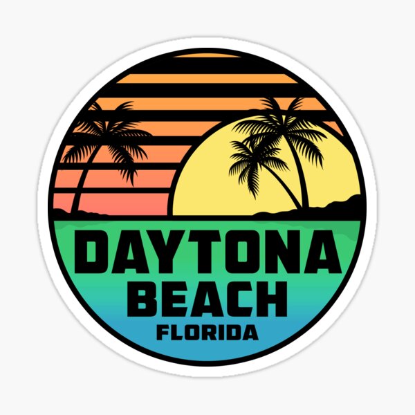 Aperçu de l'œuvre Daytona Beach Floride Tropical Beach Surfing Scuba Surf Vacation créée et vendue par DESTINATIONS DECAL DOS.
