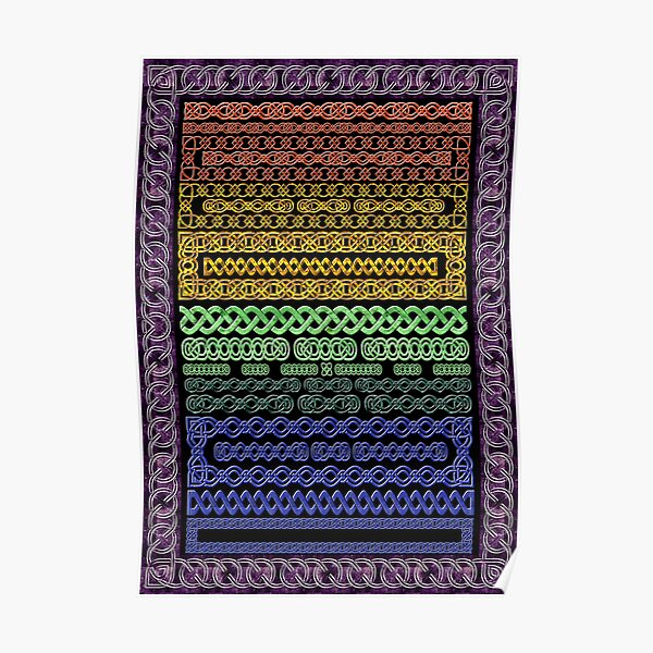 Crystal Celtic Knot Borders Plate 1 ~ Decoupage Paper Poster