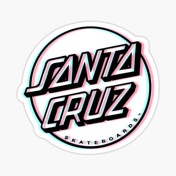 3D Santa Cruz Sticker