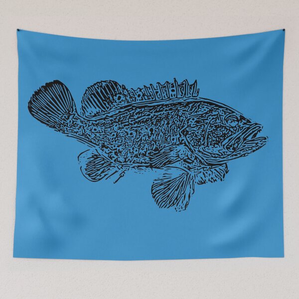 Item preview, Snowy Grouper Black Print  designed and sold by designsasstultd.