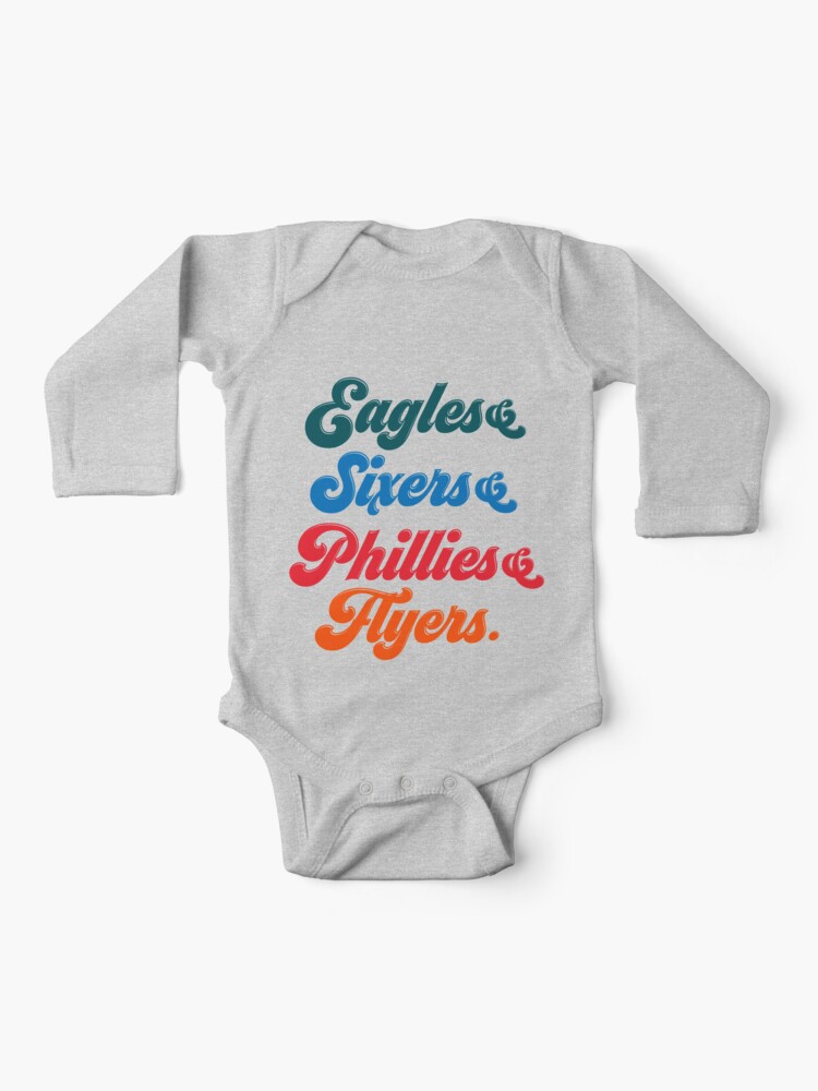 Philadelphia Baby Bodysuit. Phillies Eagles Sixers Flyers 