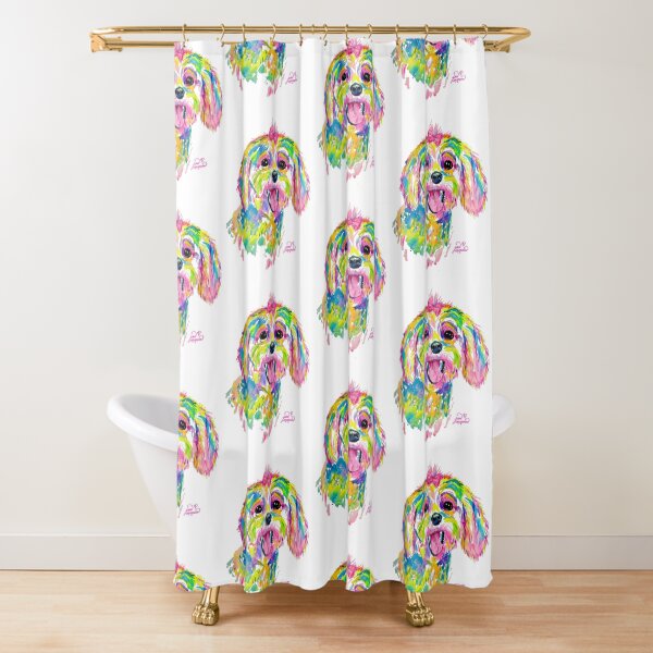 Maltese or Bichon Frise painting Shower Curtain