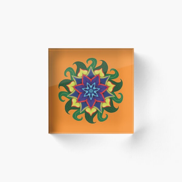 Item preview, Red Trimmed Golden Indigo Flower Mandala designed and sold by SirCrim.