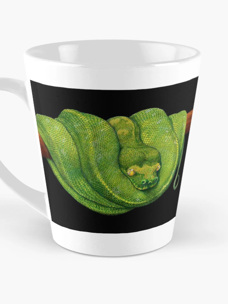 Thumbnail 3 of 4, Coffee Mug, Green Tree Python designed and sold by TimJeffsArt.
