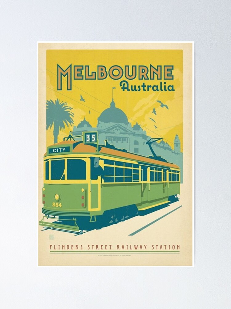 Alternate view of Vintage Melbourne Australia Poster