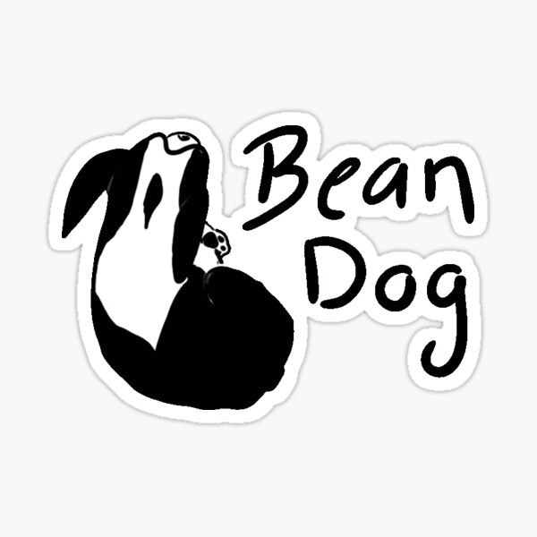 "Bean Dog Blue" Sticker by emmijo Redbubble