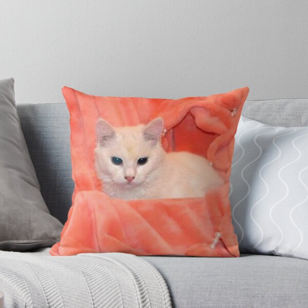 Item preview, RAISSA KAHINA 1 Queen of the Berbers white cat blanket pink orange cute sweet portrait photo designed and sold by dragonemma.